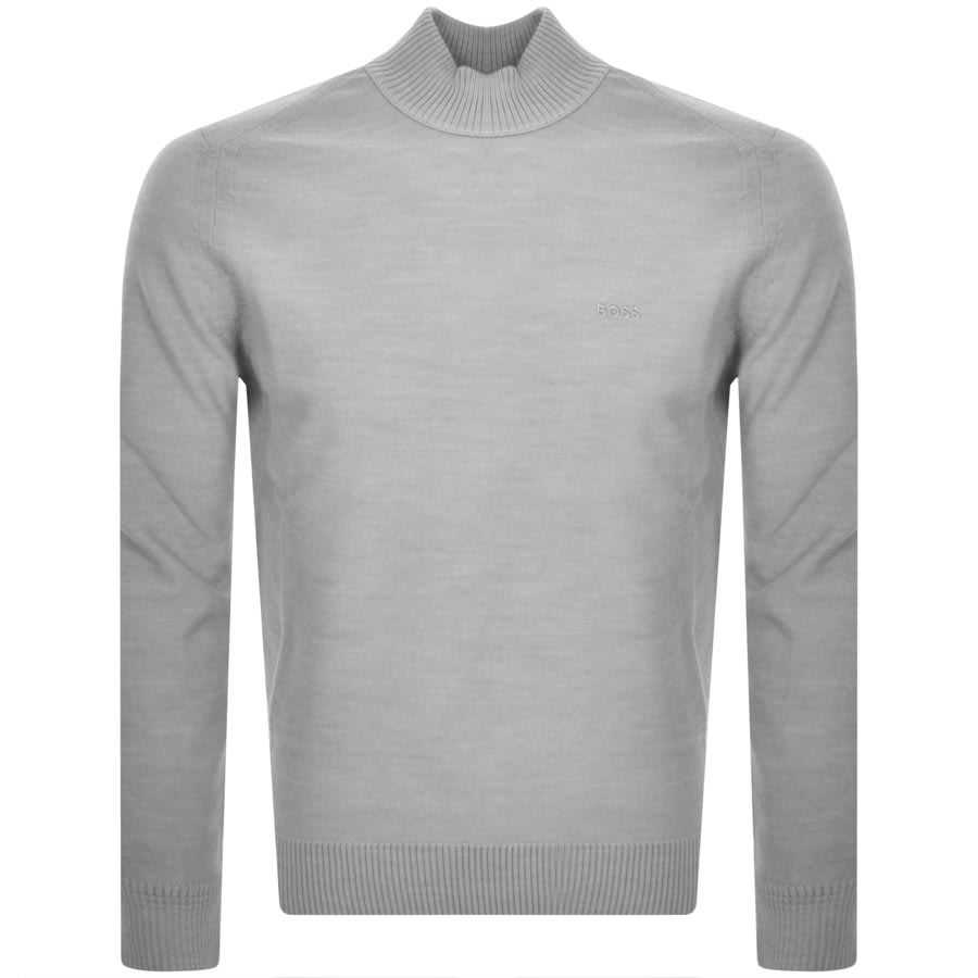 Image number 1 for BOSS Avac M Knit Jumper Grey