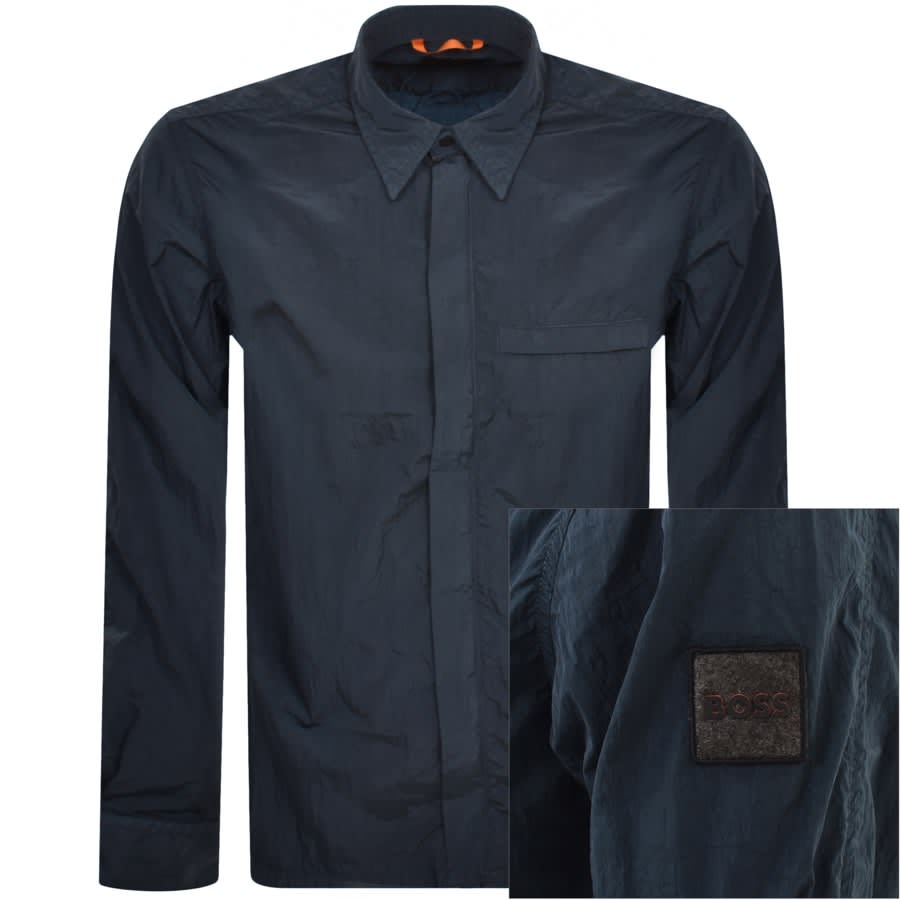 Image number 1 for BOSS Laio Long Sleeve Overshirt Blue