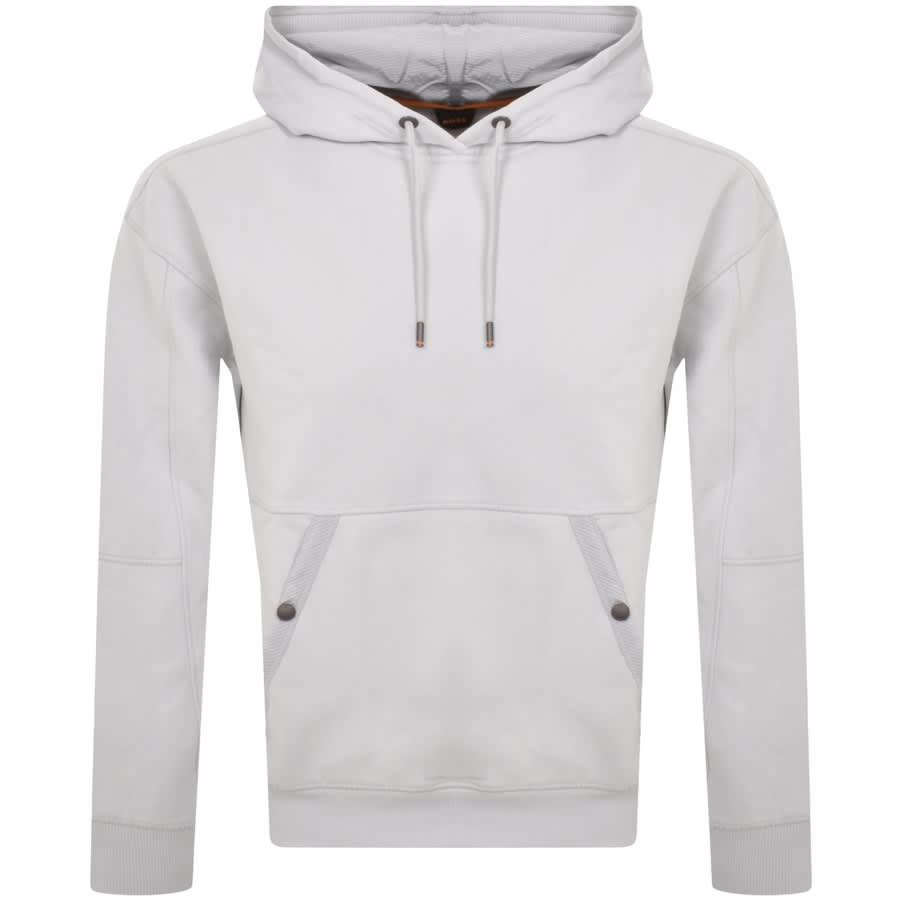 Image number 1 for BOSS Wenylon Pullover Hoodie Grey
