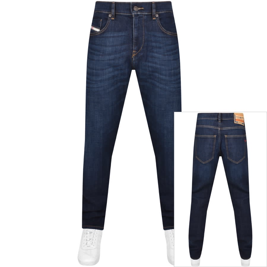 Image number 1 for Diesel D Strukt Slim Fit Dark Wash Jeans Blue