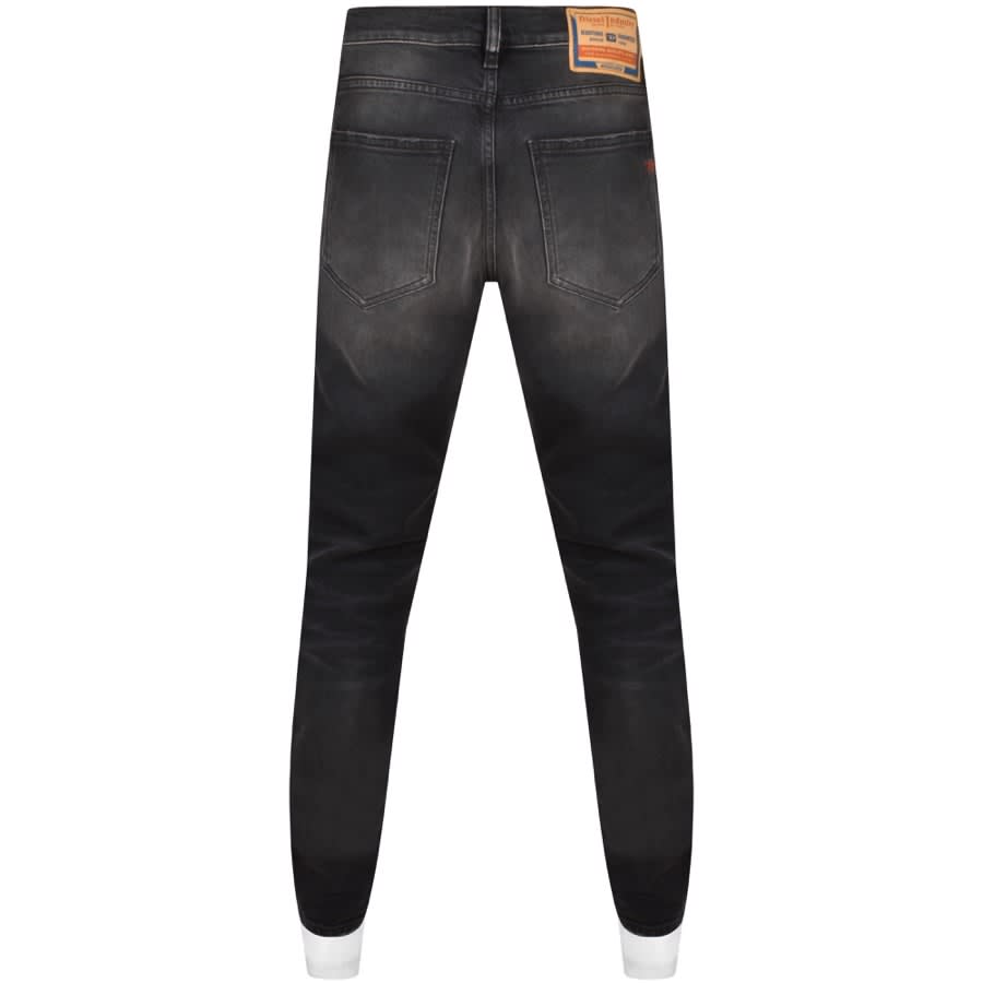 Image number 2 for Diesel D Strukt Slim Fit Dark Wash Jeans Black