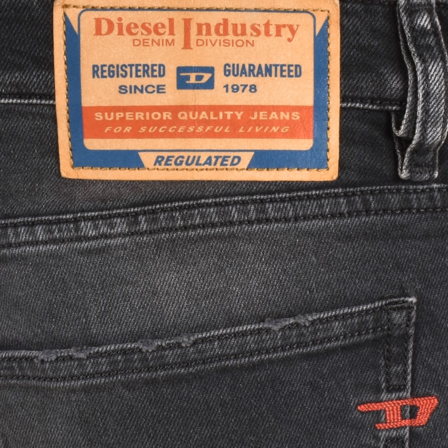 Image number 3 for Diesel D Strukt Slim Fit Dark Wash Jeans Black