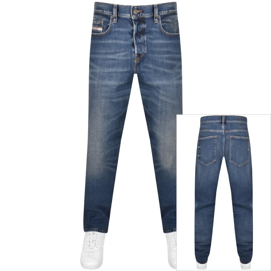Image number 1 for Diesel D Viker Reguar Fit Jeans Mid Wash Blue