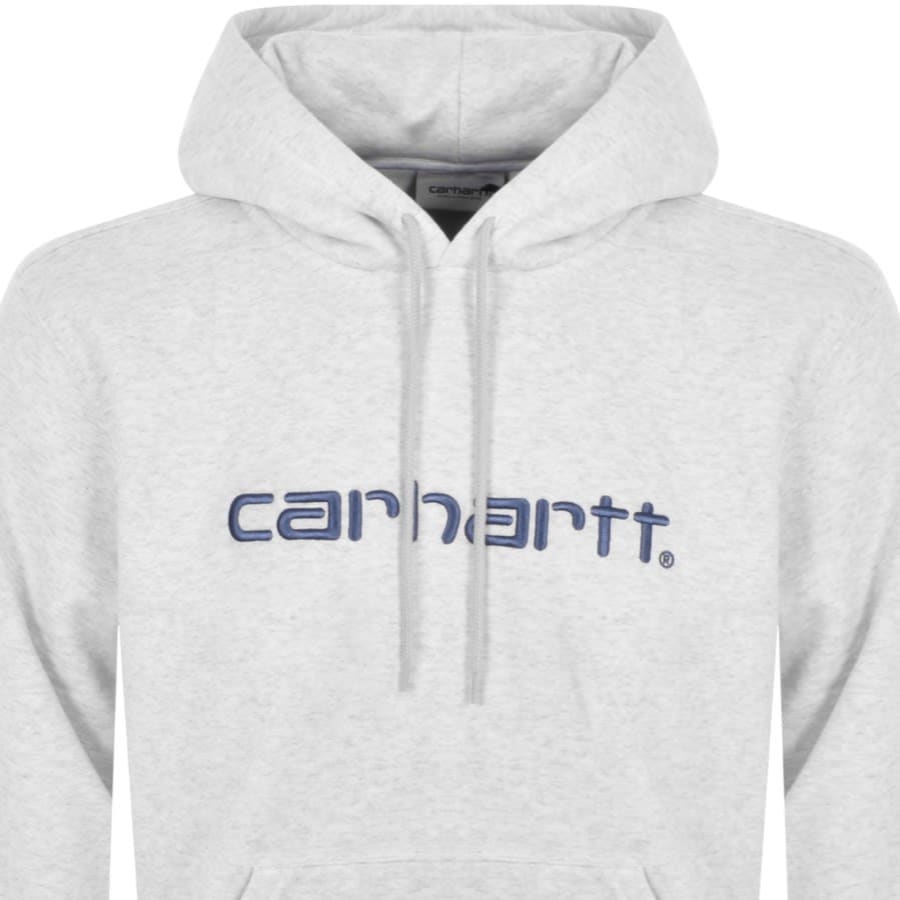 Image number 2 for Carhartt WIP Logo Hoodie Grey