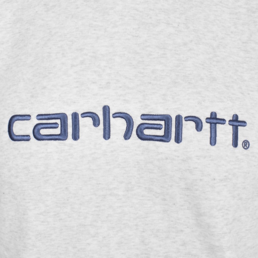 Image number 3 for Carhartt WIP Logo Hoodie Grey