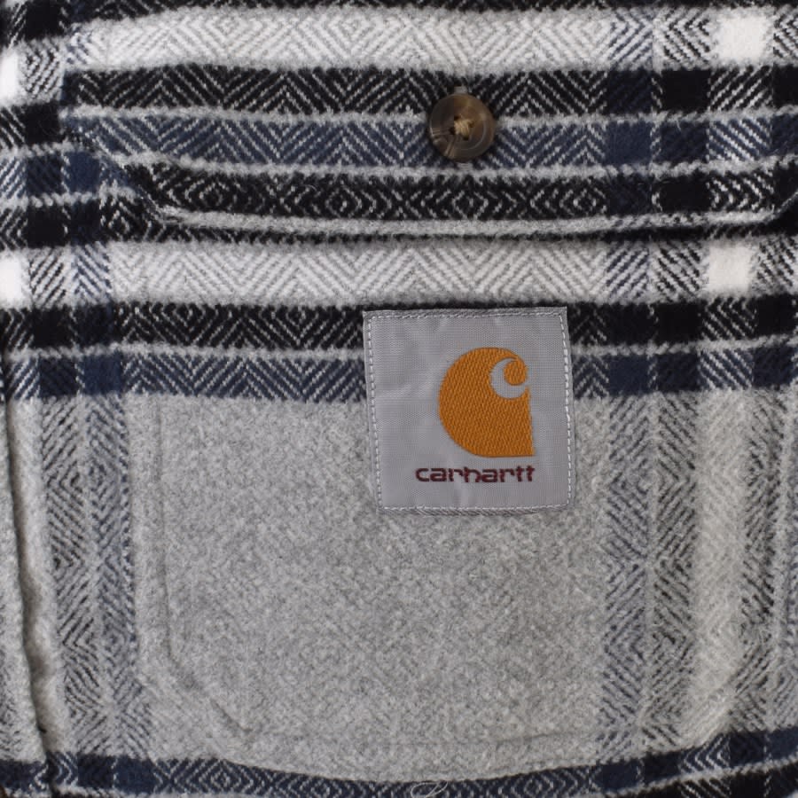 Image number 3 for Carhartt WIP Long Sleeve Hawkins Shirt Grey