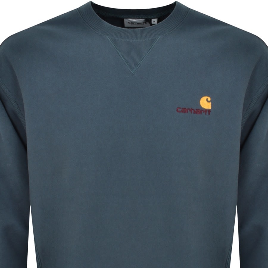 Image number 2 for Carhartt WIP Script Logo Sweatshirt Blue