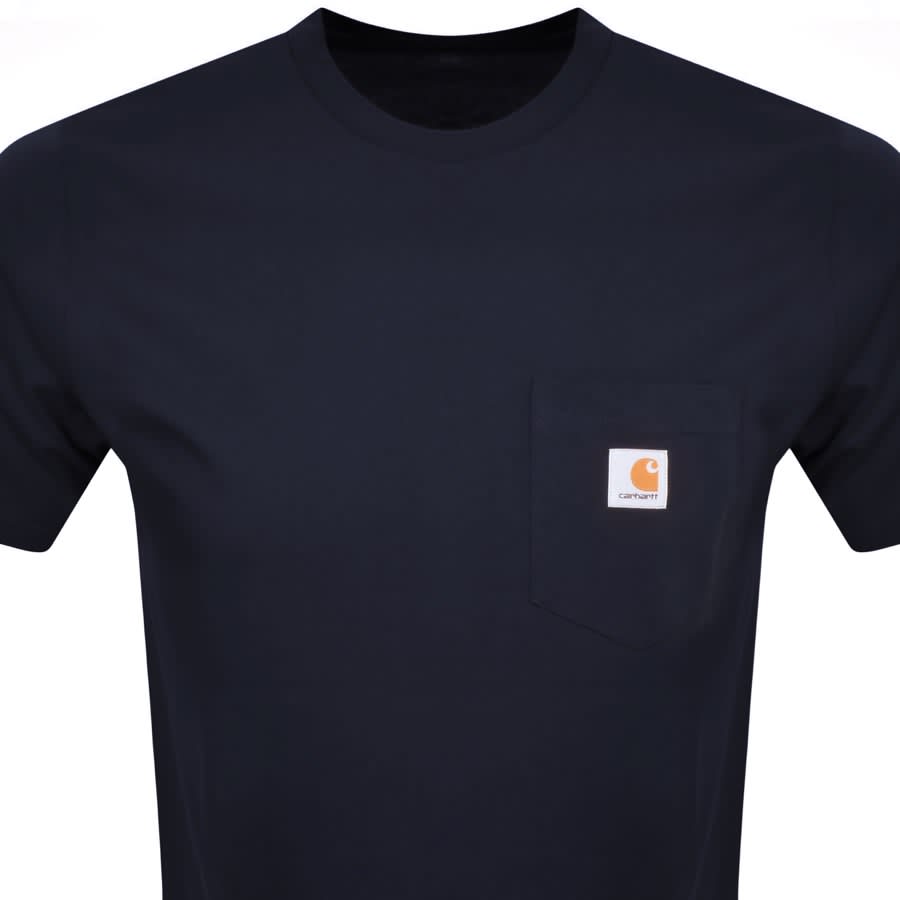 Image number 2 for Carhartt WIP Pocket Short Sleeved T Shirt Navy