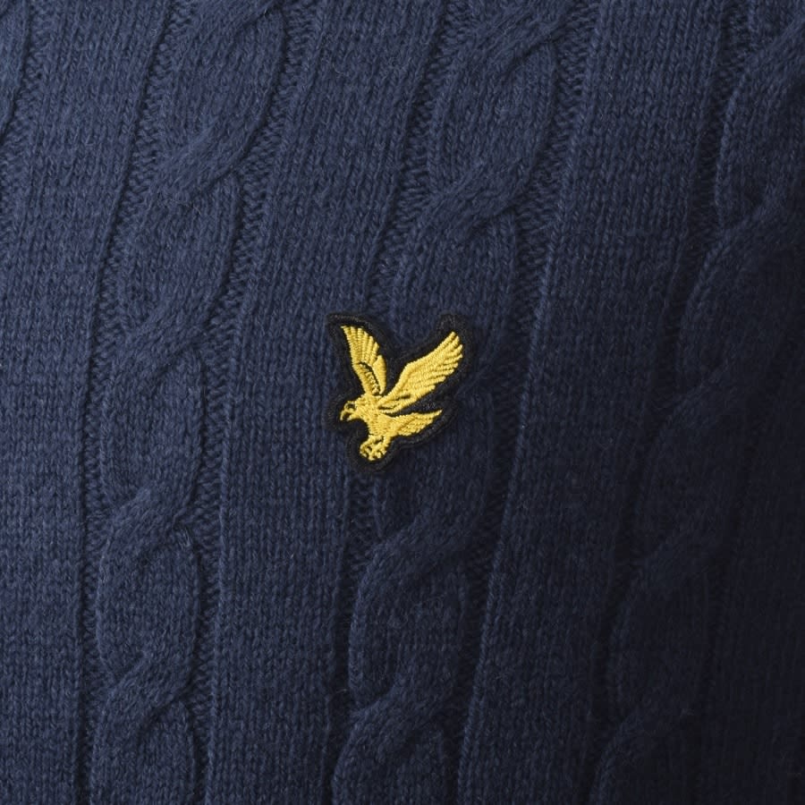 Image number 3 for Lyle And Scott Cable Knit Jumper Navy