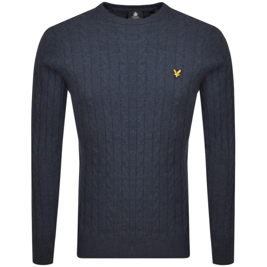 Image number 1 for Lyle And Scott Cable Knit Jumper Navy