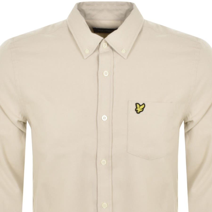 Image number 2 for Lyle And Scott Flannel Long Sleeve Shirt Beige