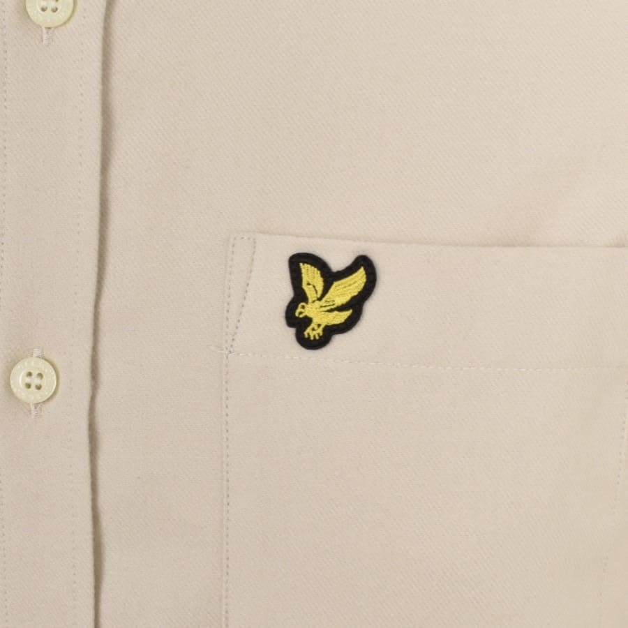 Image number 3 for Lyle And Scott Flannel Long Sleeve Shirt Beige