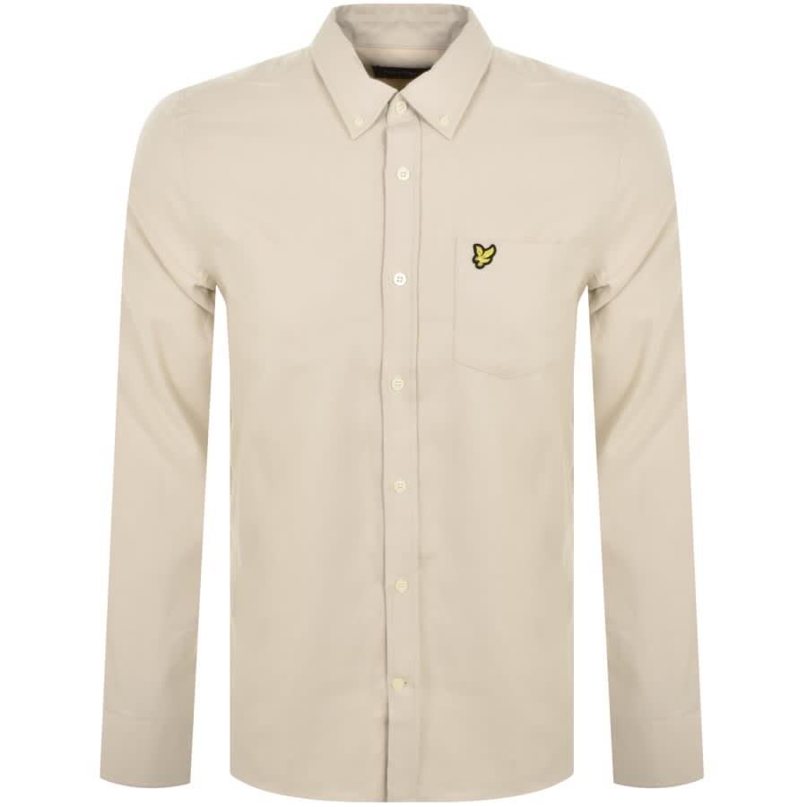 Image number 1 for Lyle And Scott Flannel Long Sleeve Shirt Beige