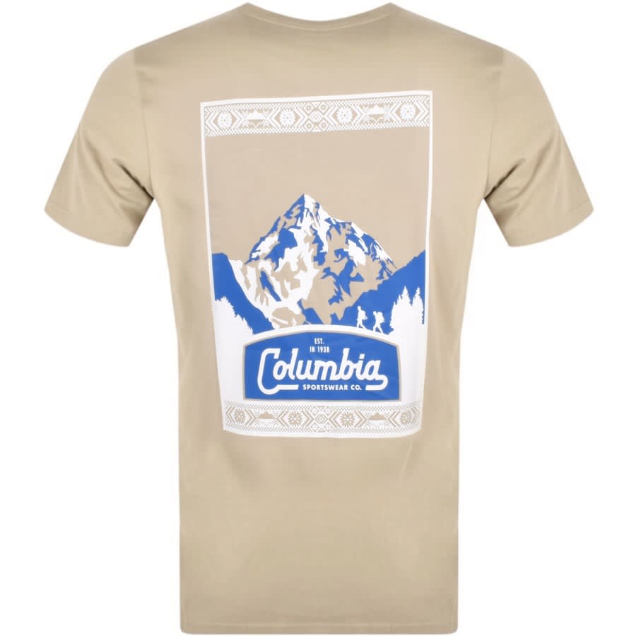 Image number 3 for Columbia Seasonal Logo T Shirt Beige