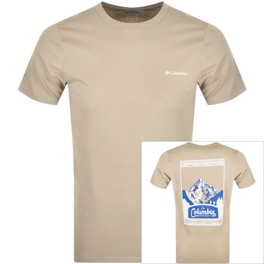 Image number 1 for Columbia Seasonal Logo T Shirt Beige