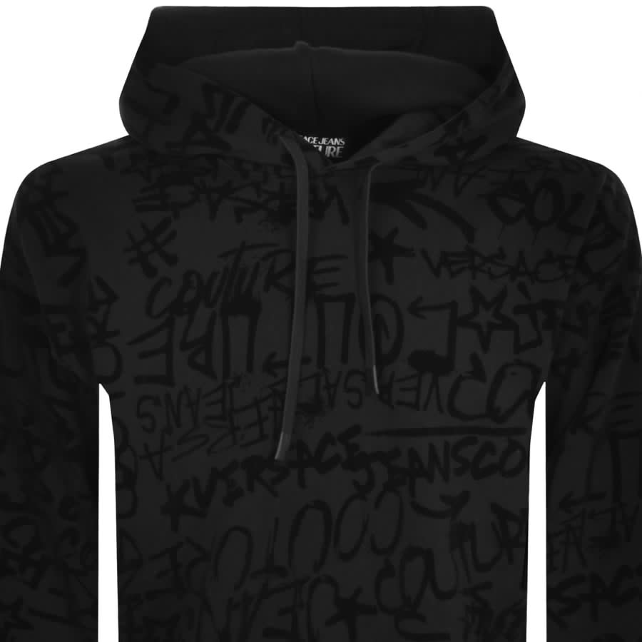Image number 2 for Versace Jeans Couture Graffiti Hoodie Black