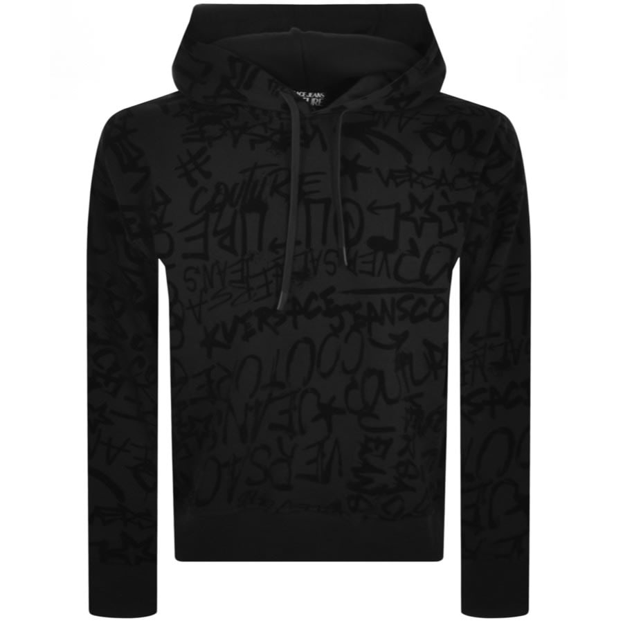 Image number 1 for Versace Jeans Couture Graffiti Hoodie Black