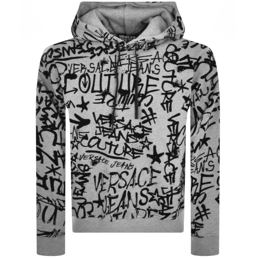 Image number 1 for Versace Jeans Couture Graffiti Hoodie Grey
