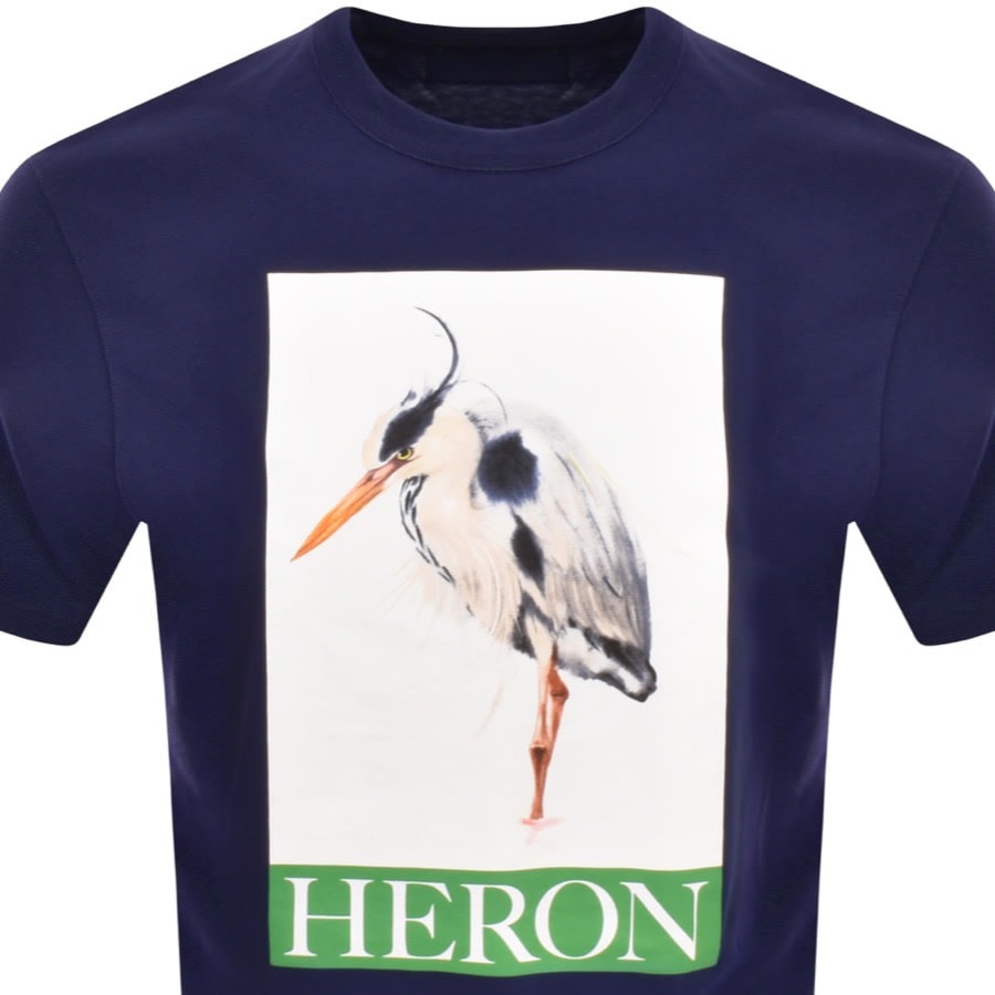Image number 2 for Heron Preston Bird Painted Logo T Shirt Navy