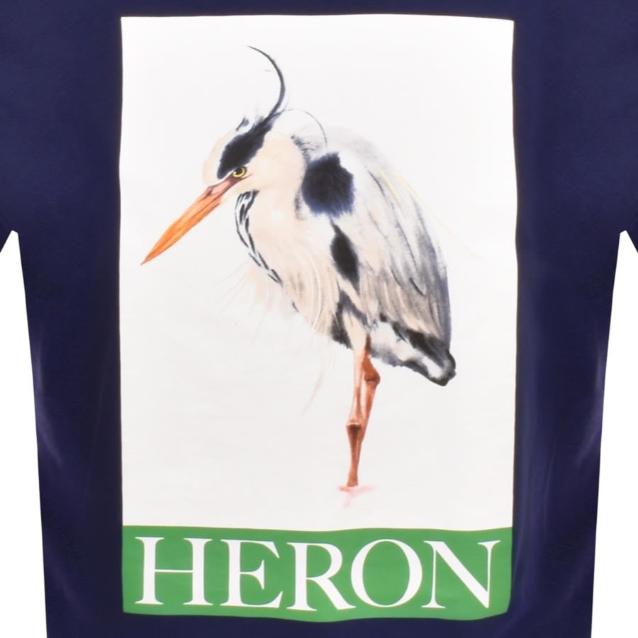 Image number 3 for Heron Preston Bird Painted Logo T Shirt Navy