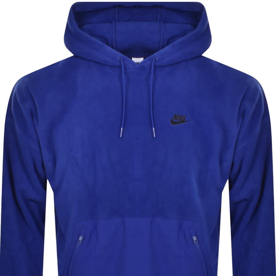 Image number 2 for Nike Logo Fleece Hoodie Blue
