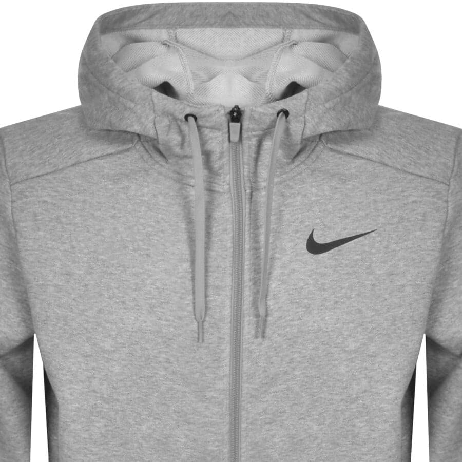 Image number 2 for Nike Training Full Zip Logo Hoodie Grey