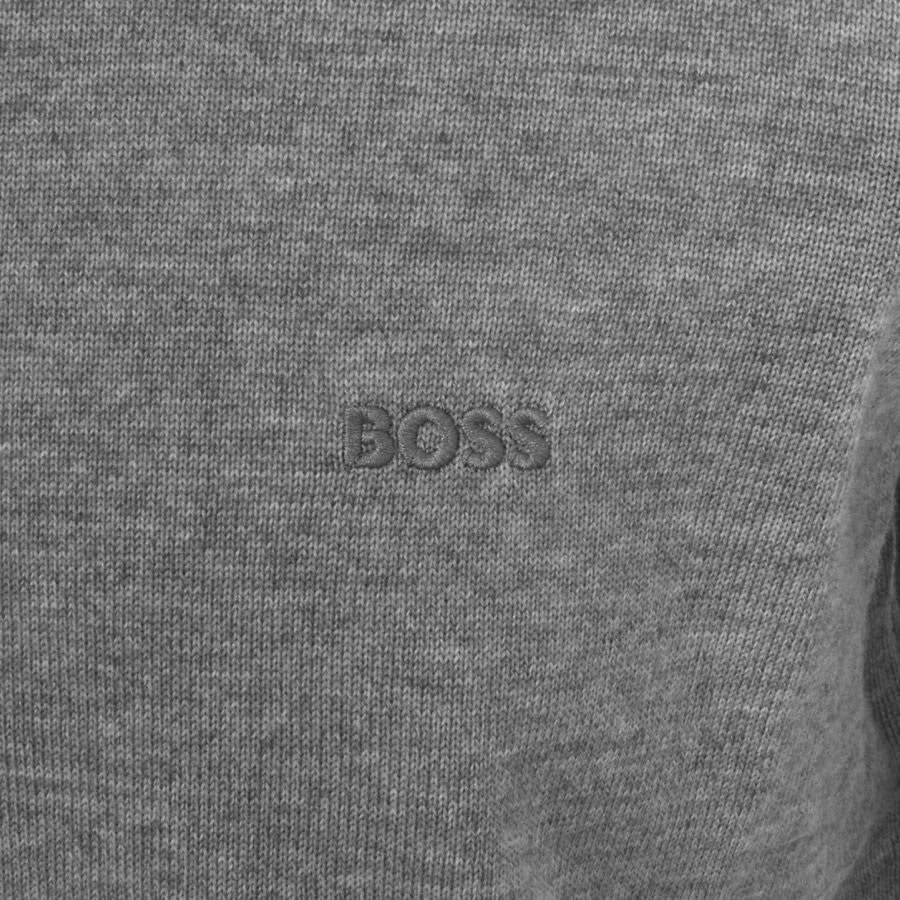 Image number 3 for BOSS Balonso Full Zip Knit Jumper Grey