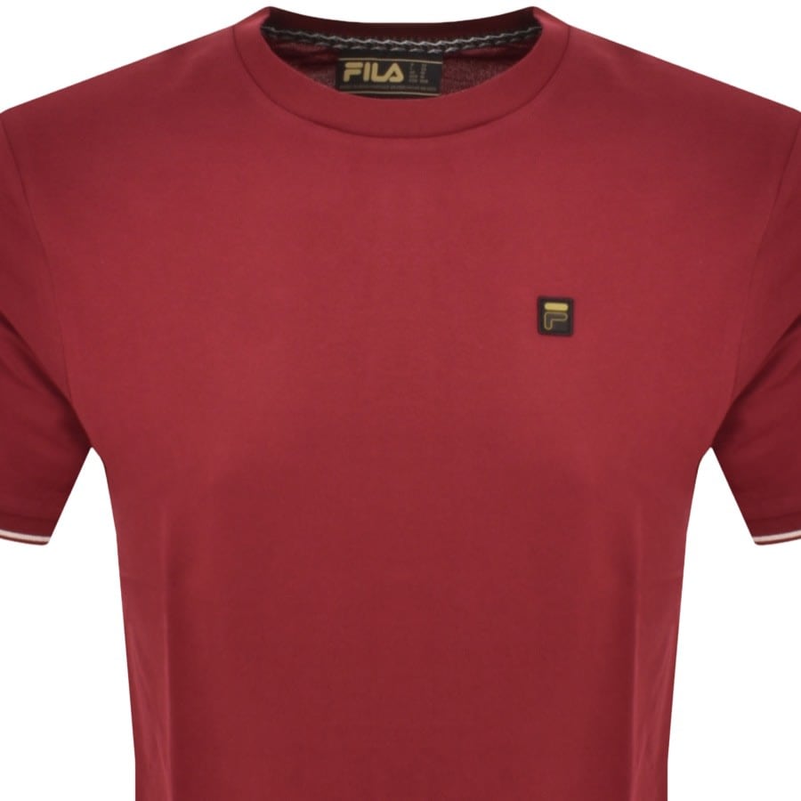 Image number 2 for Fila Vintage Taddeo T Shirt Burgundy