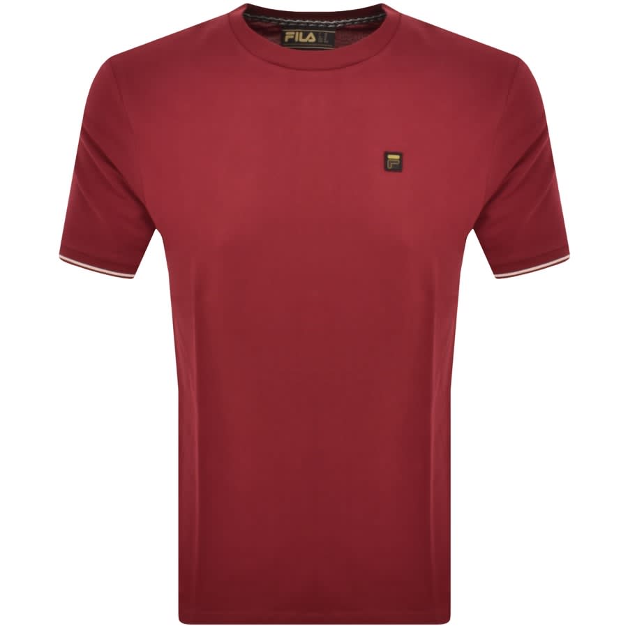 Image number 1 for Fila Vintage Taddeo T Shirt Burgundy