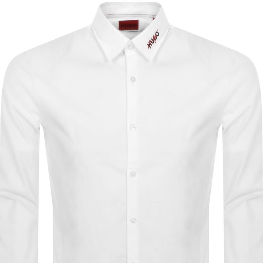 Image number 2 for HUGO Long Sleeved Elisha Shirt White