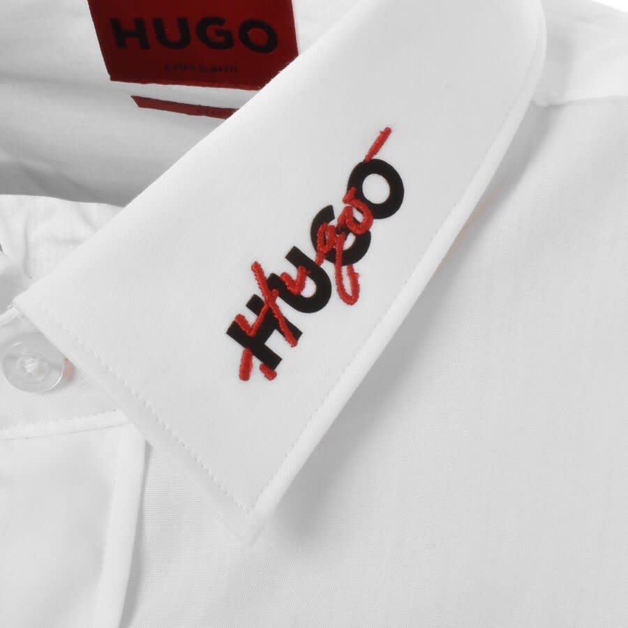 Image number 3 for HUGO Long Sleeved Elisha Shirt White