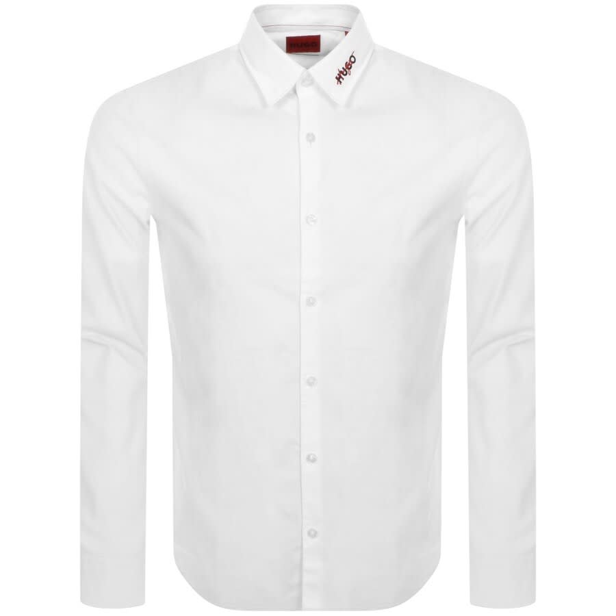 Image number 1 for HUGO Long Sleeved Elisha Shirt White