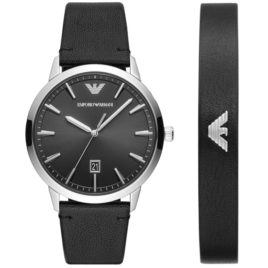 Image number 1 for Emporio Armani Watch And Bracelet Gift Set Black