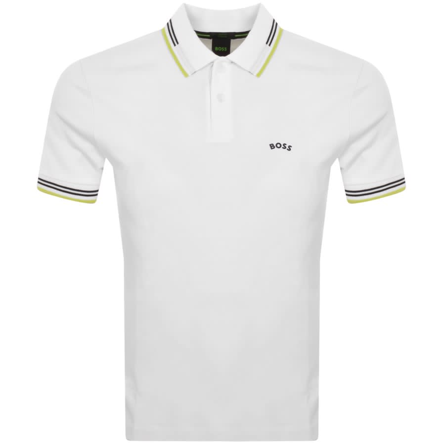 Image number 1 for BOSS Paul Curved Polo T Shirt White