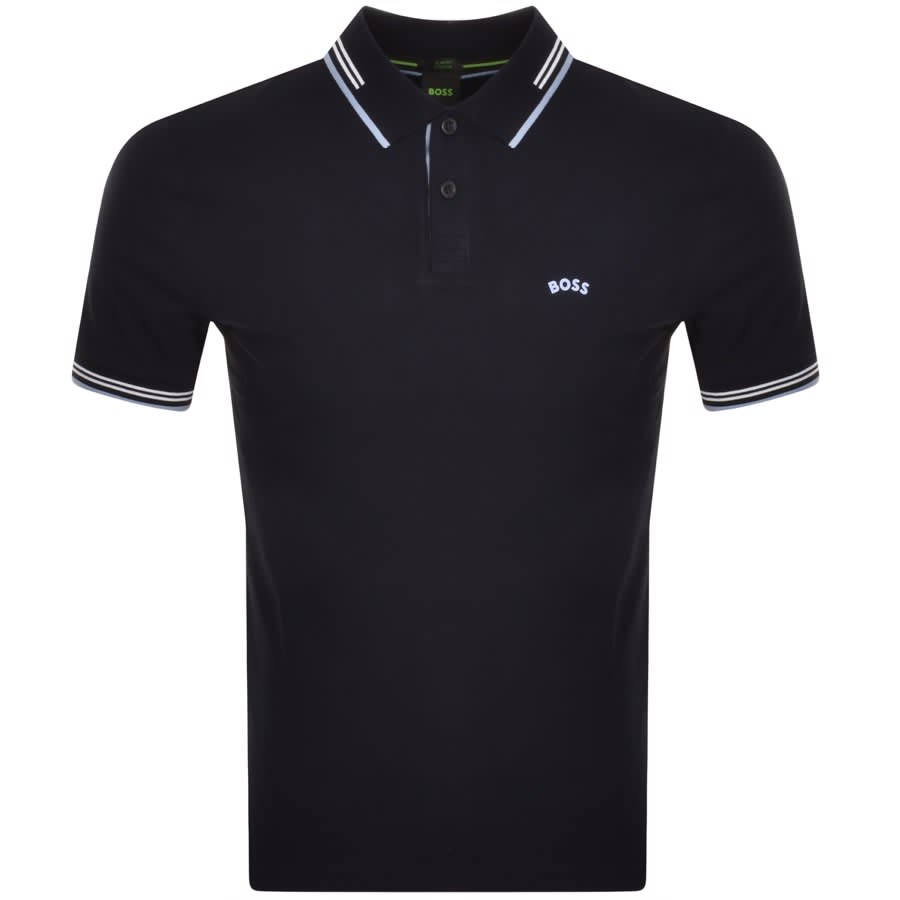 Image number 1 for BOSS Paul Curved Polo T Shirt Navy