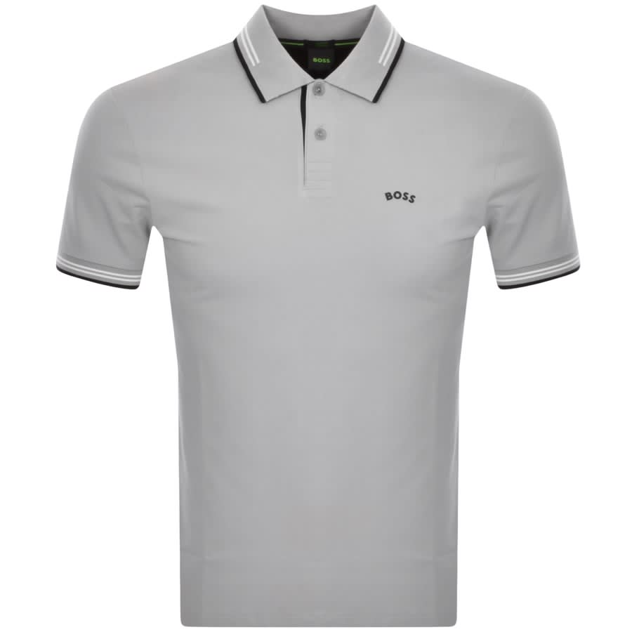 Image number 1 for BOSS Paul Curved Polo T Shirt Grey