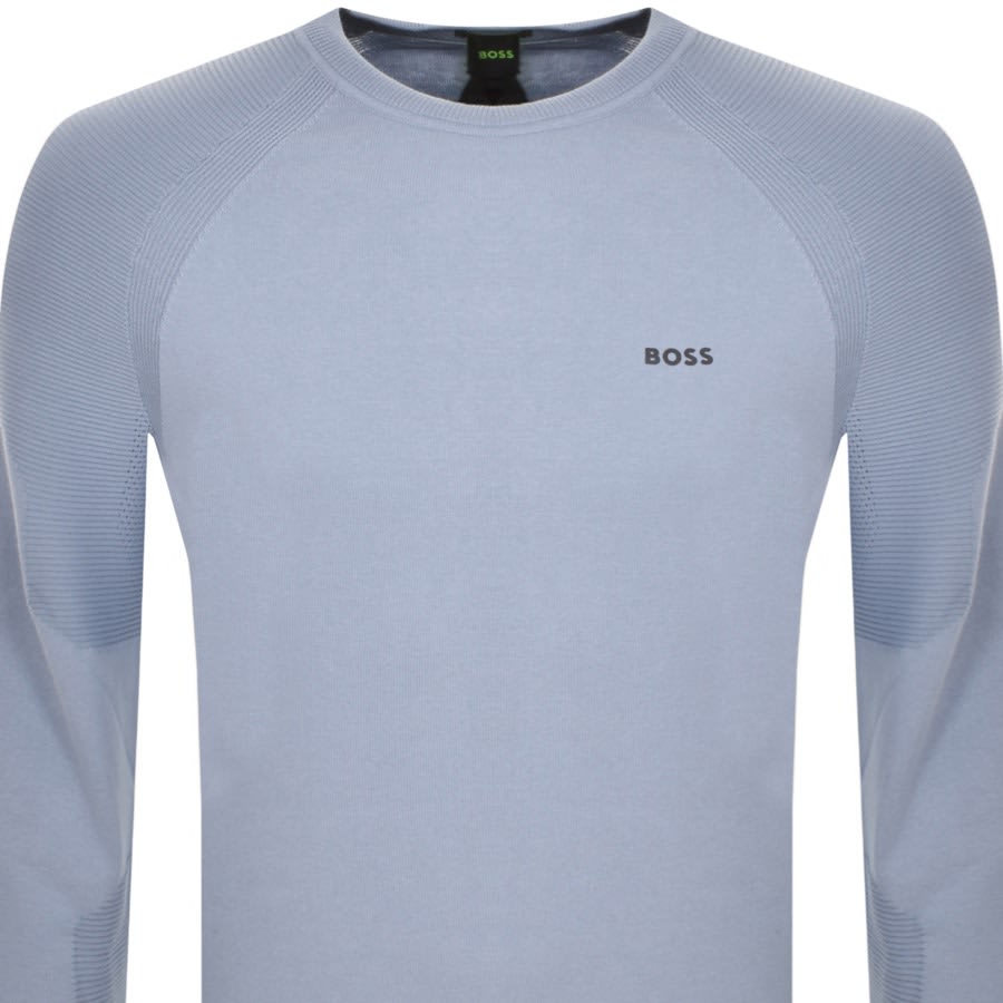 Image number 2 for BOSS Perform X Knit Jumper Blue