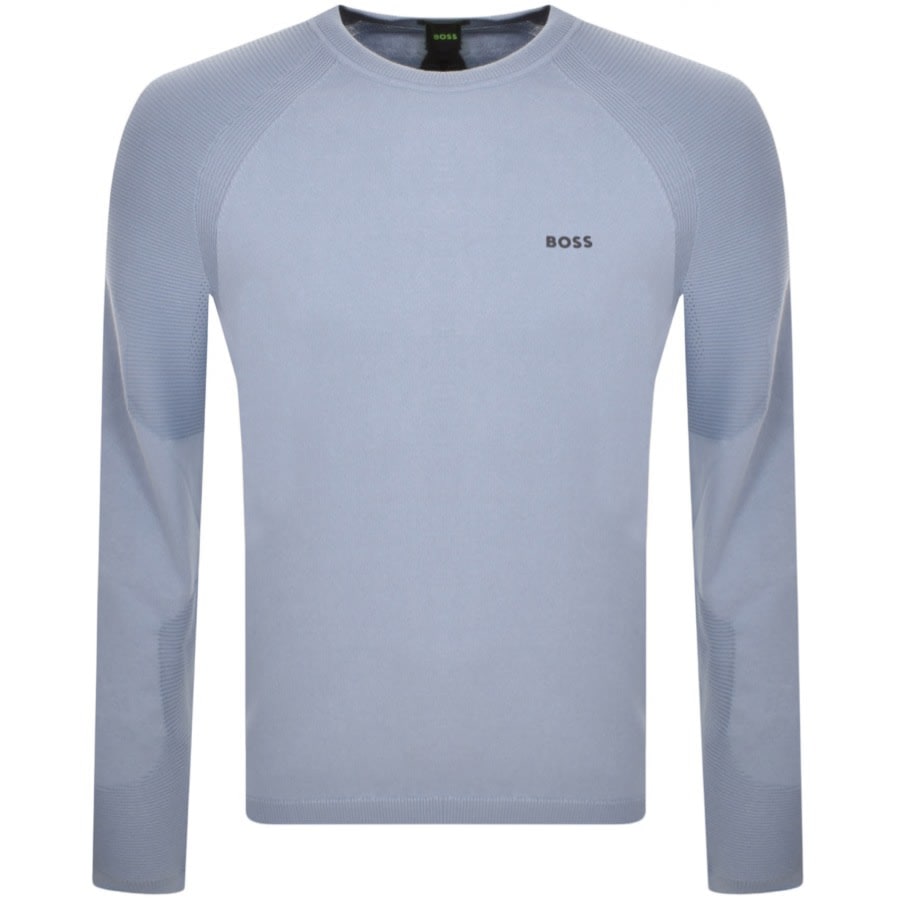 Image number 1 for BOSS Perform X Knit Jumper Blue