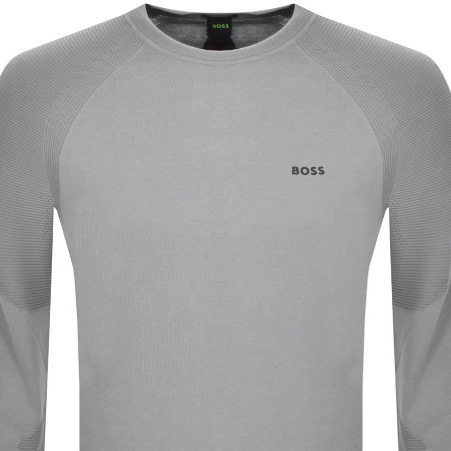 Image number 2 for BOSS Perform X Knit Jumper Grey