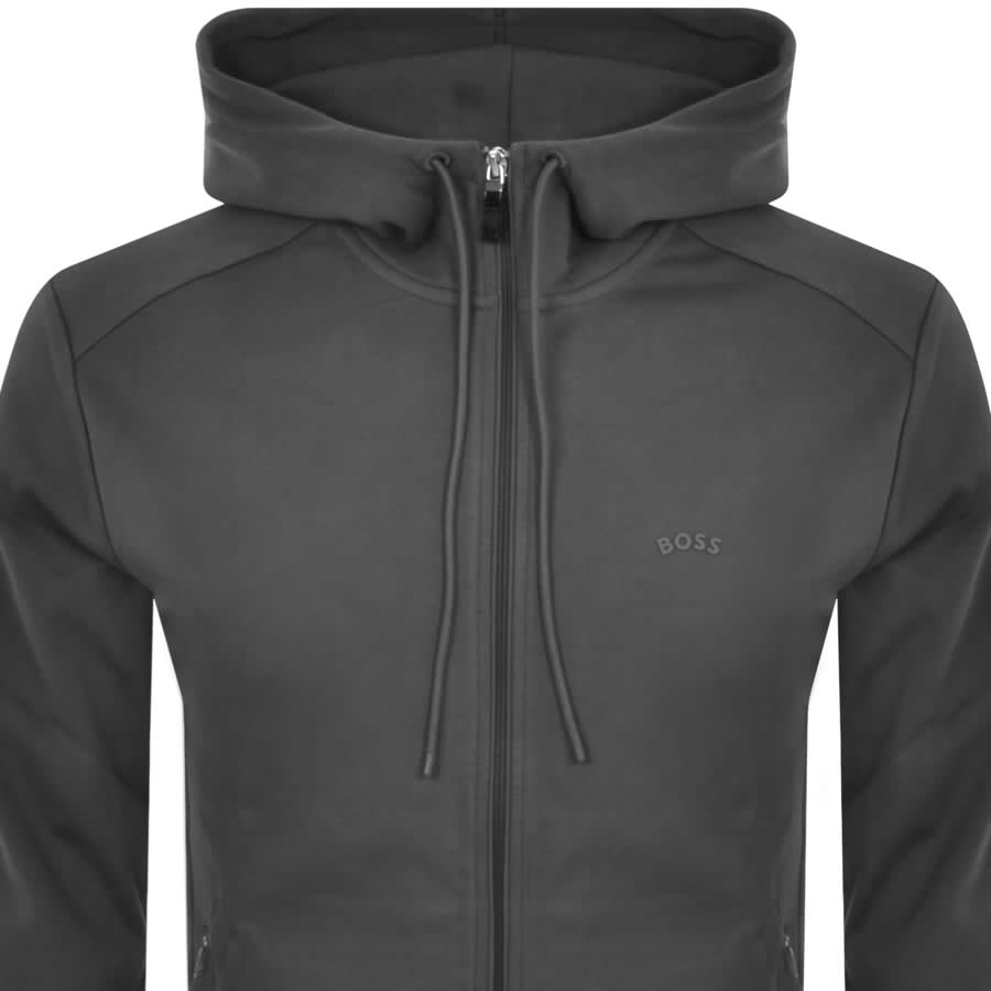 Image number 2 for BOSS Saggy Curved Full Zip Hoodie Grey