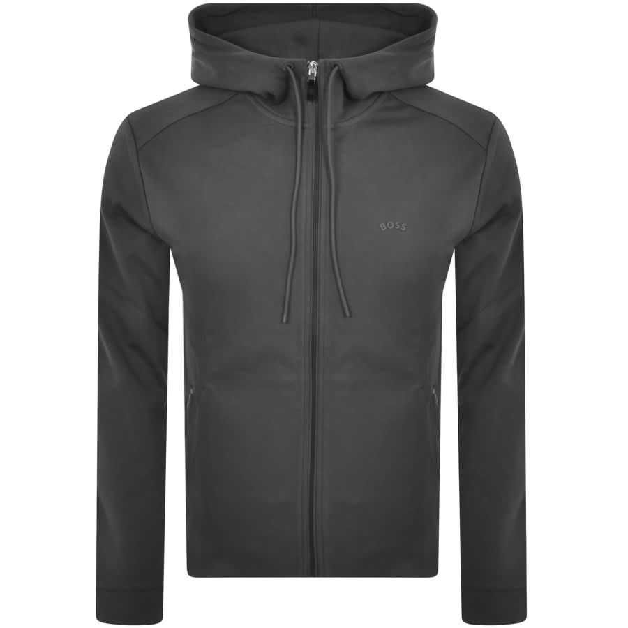 Image number 1 for BOSS Saggy Curved Full Zip Hoodie Grey