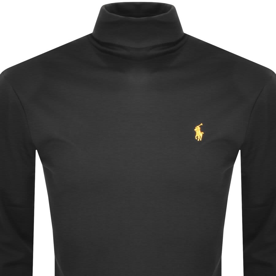 Image number 2 for Ralph Lauren Long Sleeved High Neck T Shirt Black