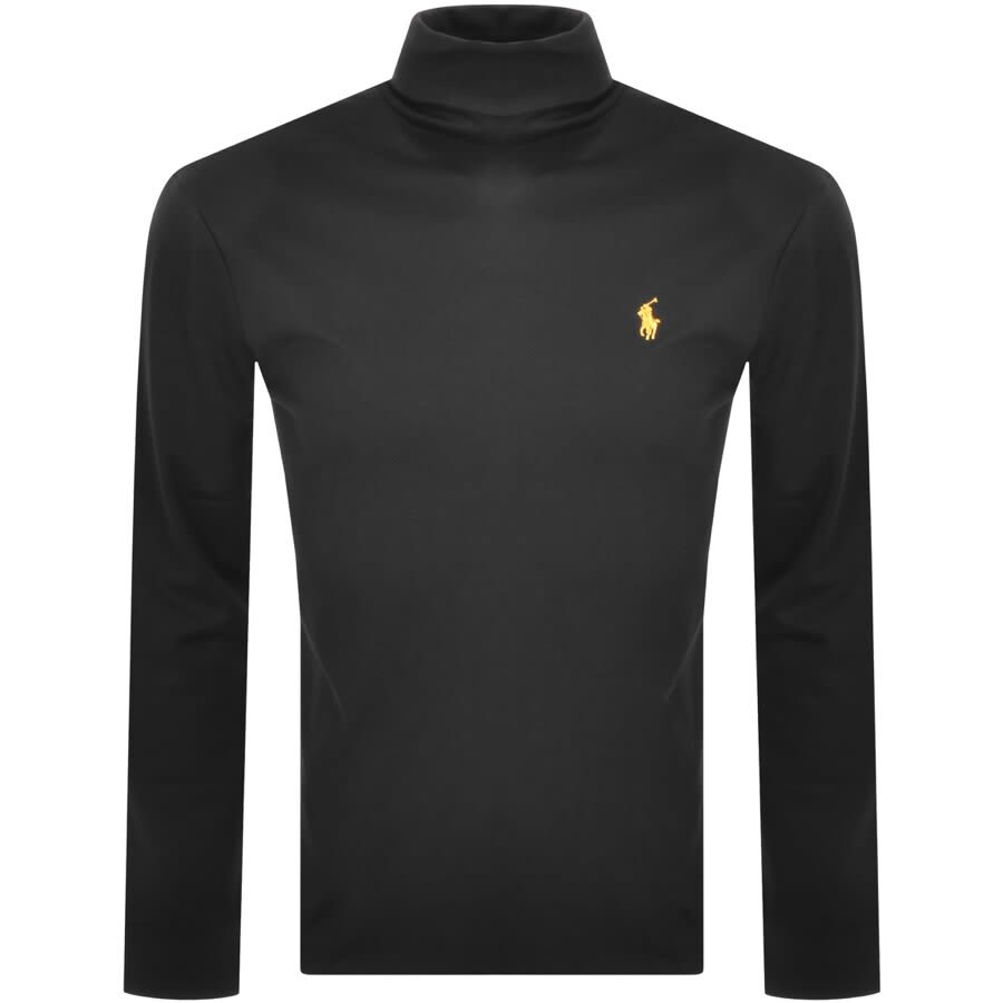 Image number 1 for Ralph Lauren Long Sleeved High Neck T Shirt Black