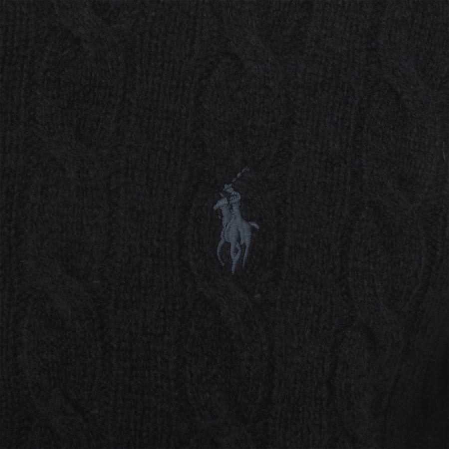 Image number 3 for Ralph Lauren Cable Knit Jumper Black