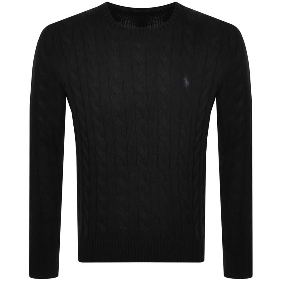 Image number 1 for Ralph Lauren Cable Knit Jumper Black