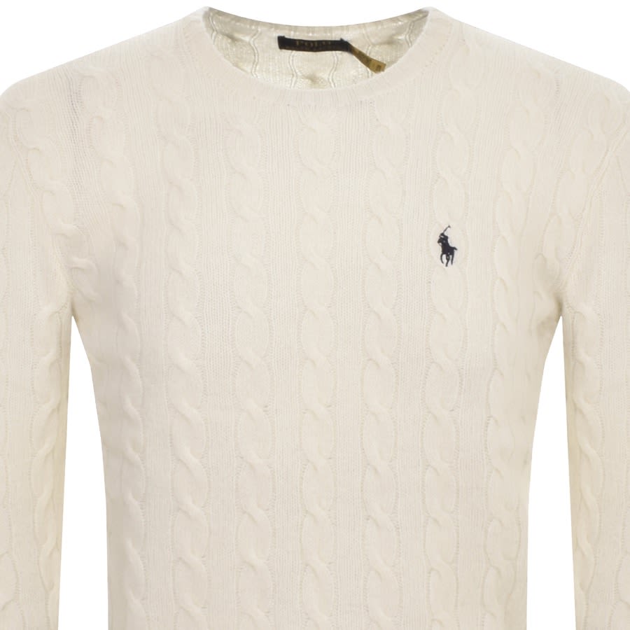 Image number 2 for Ralph Lauren Cable Knit Jumper Cream