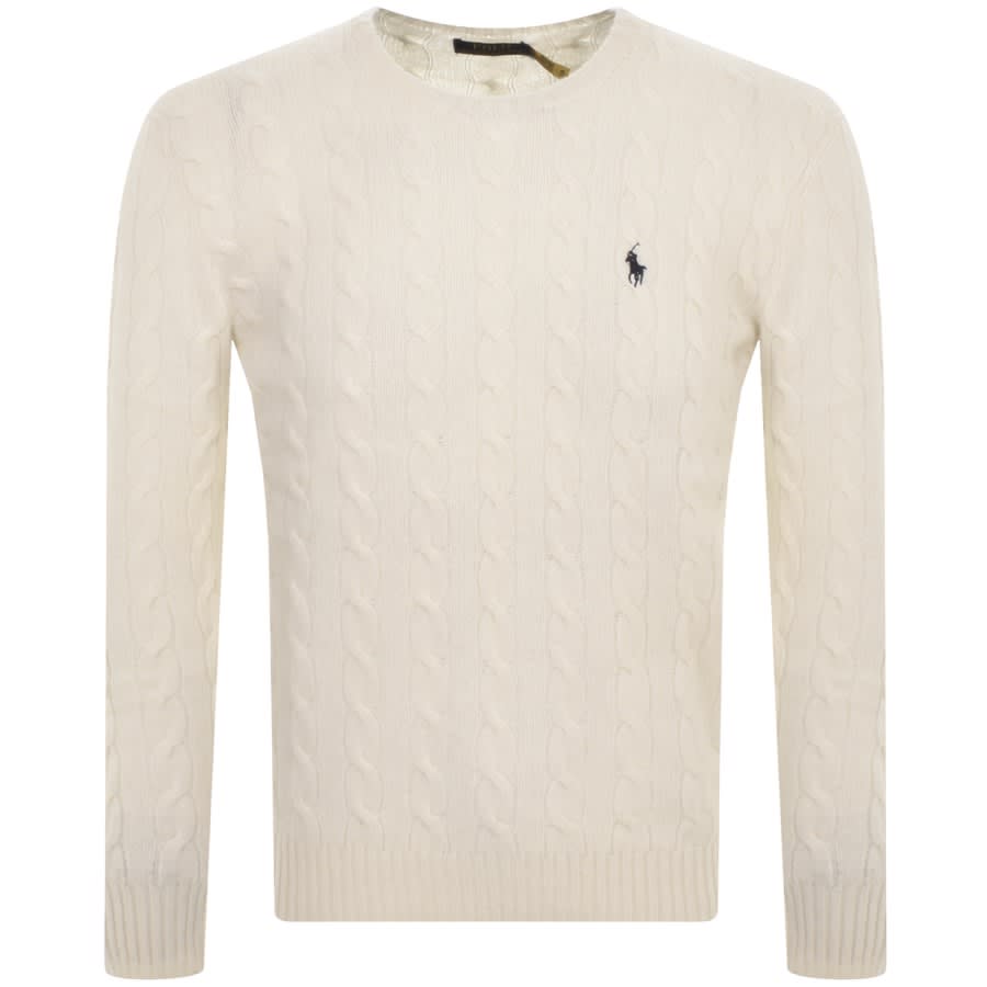 Image number 1 for Ralph Lauren Cable Knit Jumper Cream