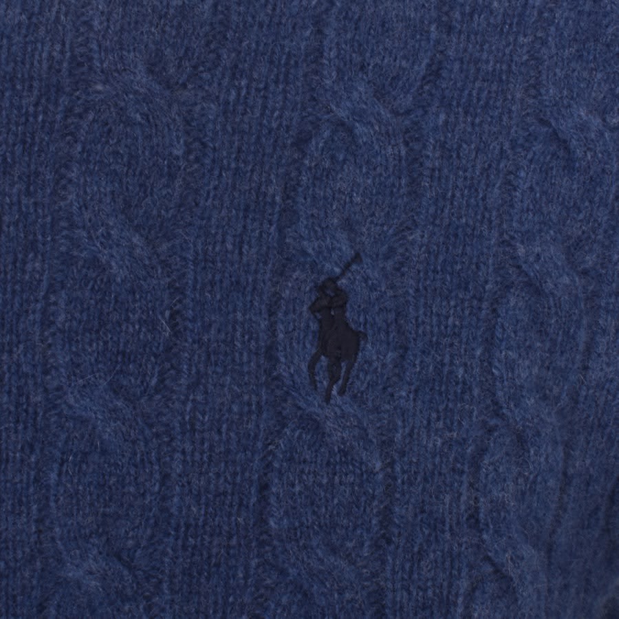 Image number 3 for Ralph Lauren Cable Knit Jumper Blue