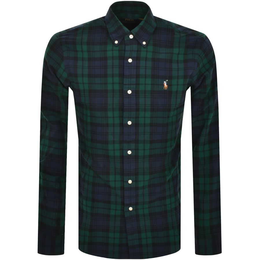 Image number 1 for Ralph Lauren Long Sleeved Check Shirt Green