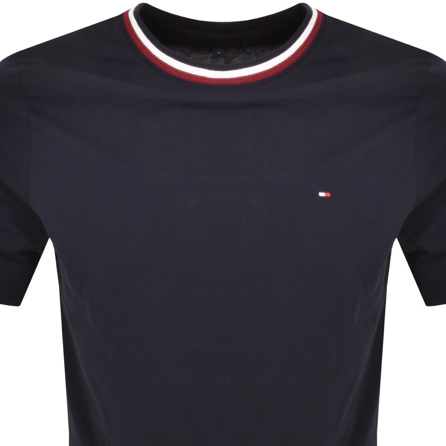 Image number 2 for Tommy Hilfiger Stripe Tipping T Shirt Navy